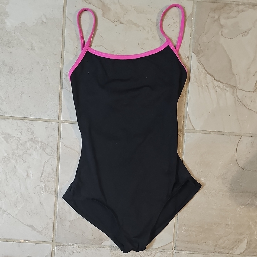 Natalie Dance Wear Vintage Black and Pink Leotard